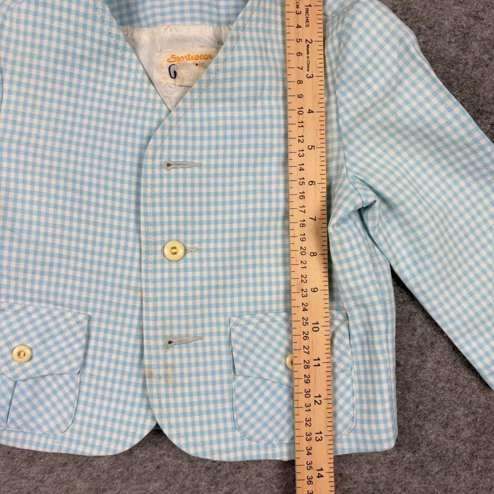 Good Lad Sportswear Blazer Boys Size 2T Blue Gingham Vintage Check Jacket‎